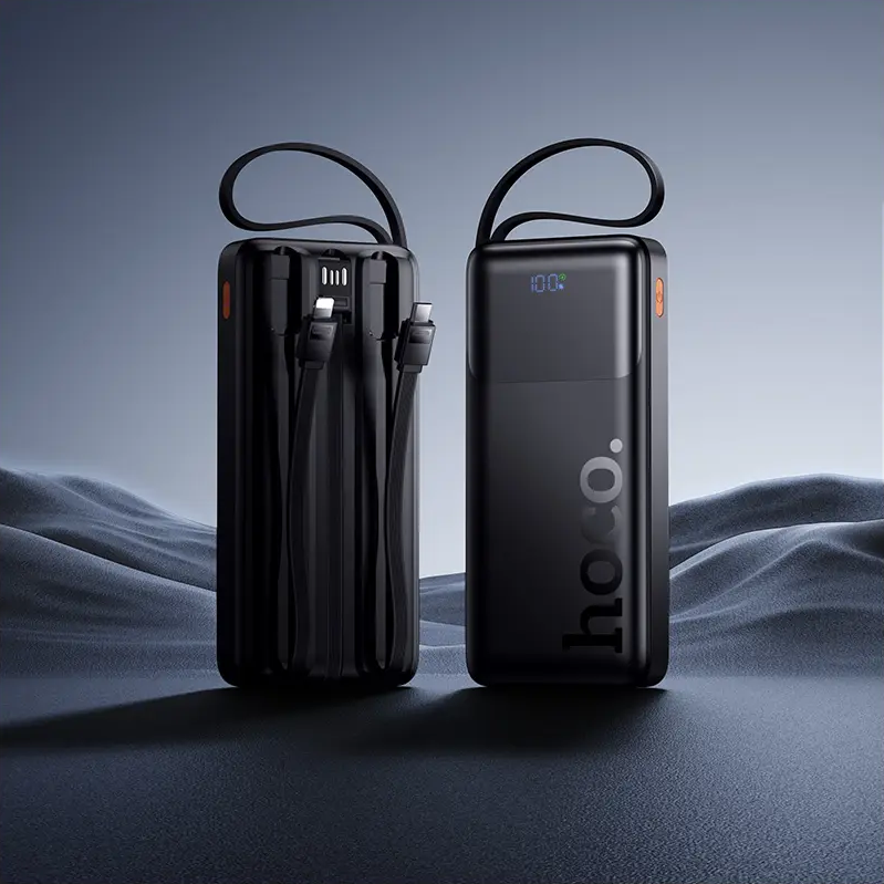 Εξωτερική Μπαταρία HOCO J156 Founder, 10000mAh, 22.5W, QC + PD, 1 x Lightning - 1 x microUSB - 1 x USB-A - 2 x USB-C, Μαύρο