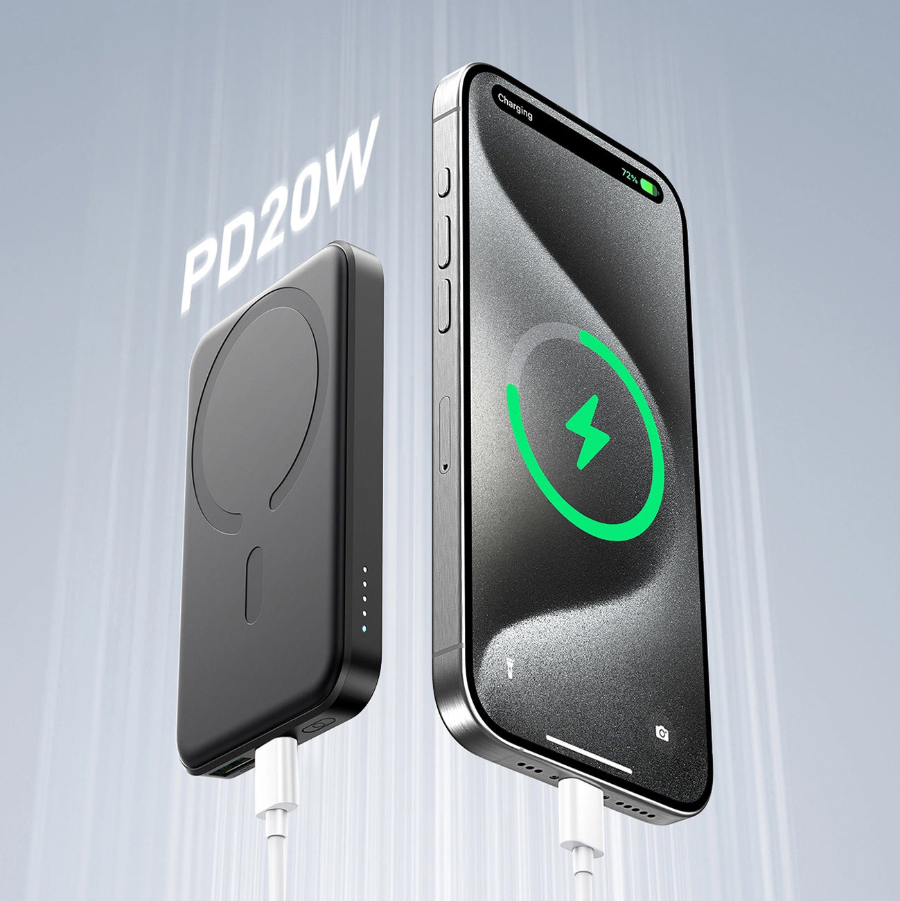 Εξωτερική Μπαταρία Wireless Joyroom JR-W020 Mini, 5000mAh, 20W, QC + PD + FQI, 1 x QI - 1 x USB-A - 1 x USB-C, Μαύρη