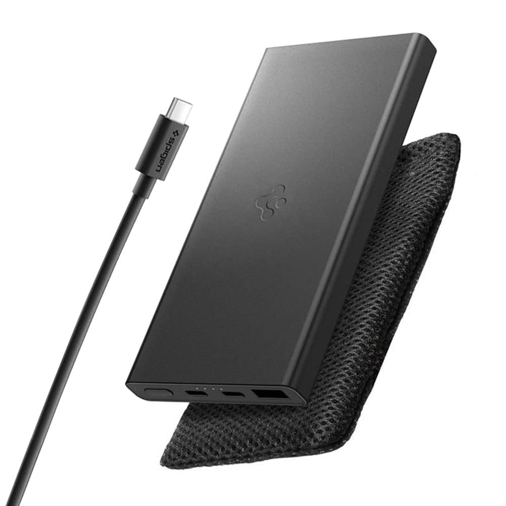 Εξωτερική Μπαταρία Spigen Essential, 10000mAh, 22.5W, QC + PD, 1 x USB-A - 2 x USB-C, Μαύρη ABA09431