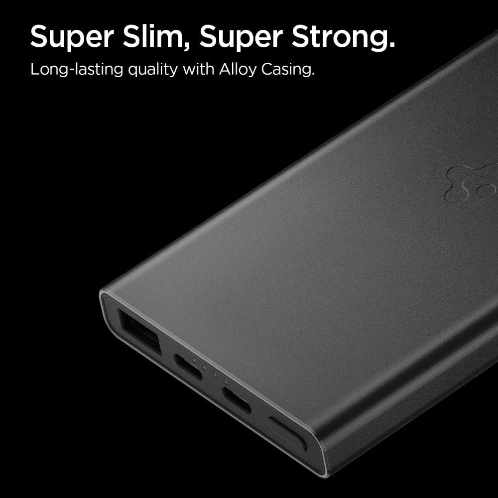 Εξωτερική Μπαταρία Spigen Essential, 10000mAh, 22.5W, QC + PD, 1 x USB-A - 2 x USB-C, Μαύρη ABA09431