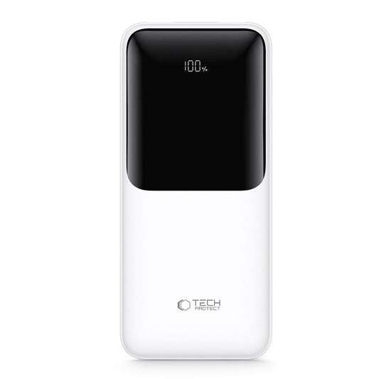 Εξωτερική Μπαταρία Tech-Protect PB01, 10000mAh, 22.5W, QC + PD, 1 x USB-C - 2 x USB-A, Λευκή