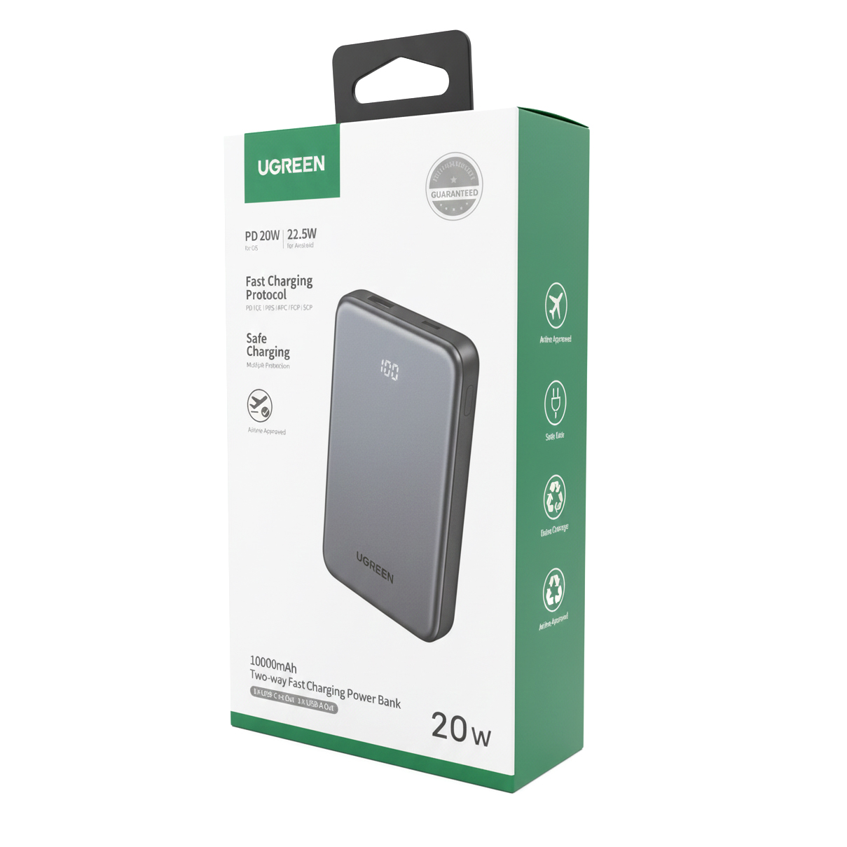Εξωτερική Μπαταρία UGREEN 75131B, 10000mAh, 22.5W, QC + PD, 1 x USB-A - 1 x USB-C, Γκρι