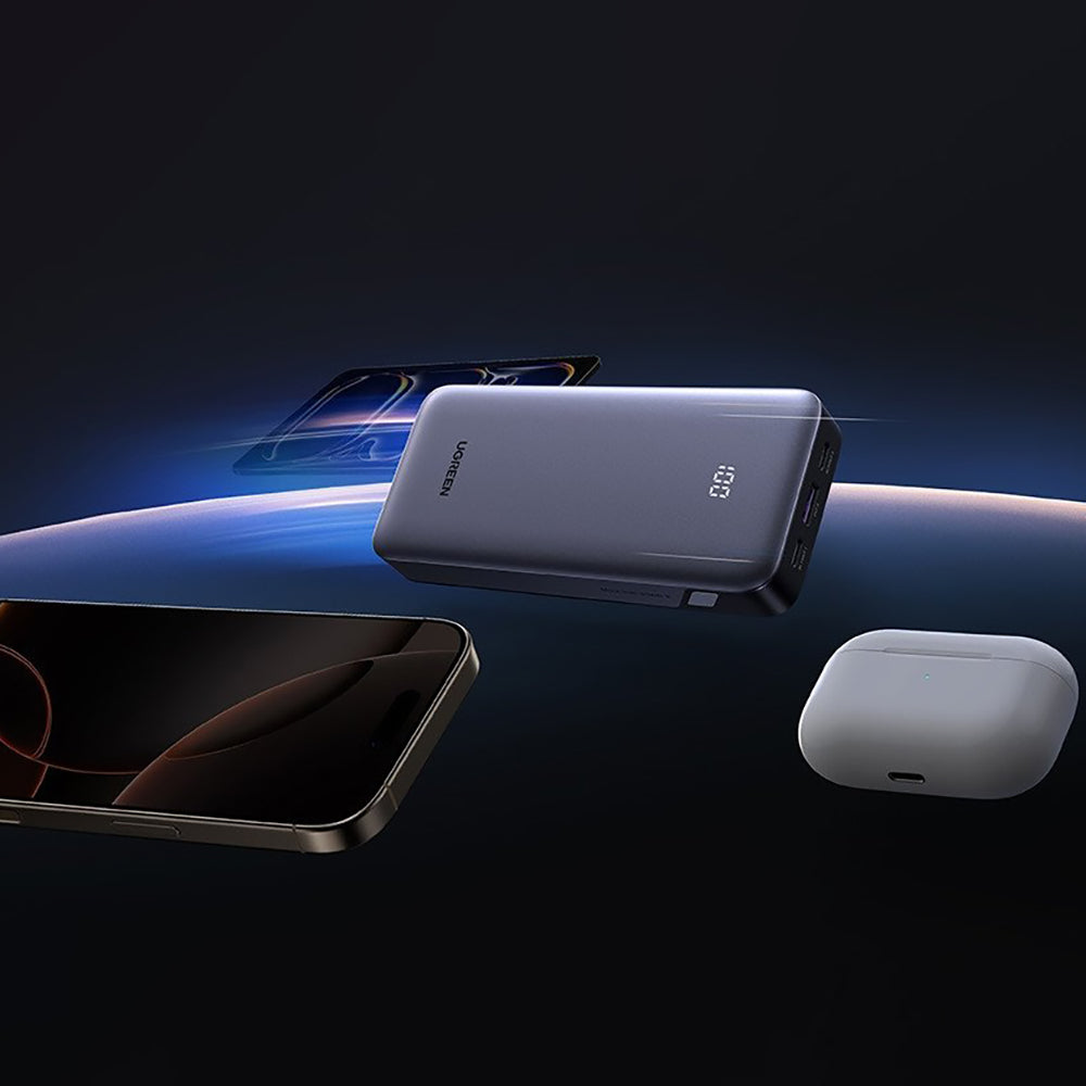 Εξωτερική Μπαταρία UGREEN Nexode PB532 (55989B), 20000mAh, 30W, QC + PD, 1 x USB-A - 2 x USB-C, Γκρι