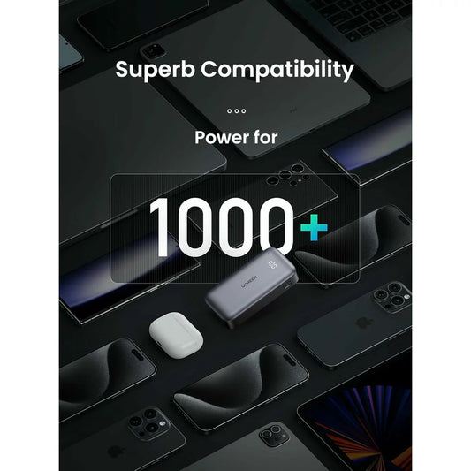 UGREEN PB502 Εξωτερική μπαταρία, 10000mAh, 30W, QC + PD, 1 x USB-A - 1 x USB-C, γκρι