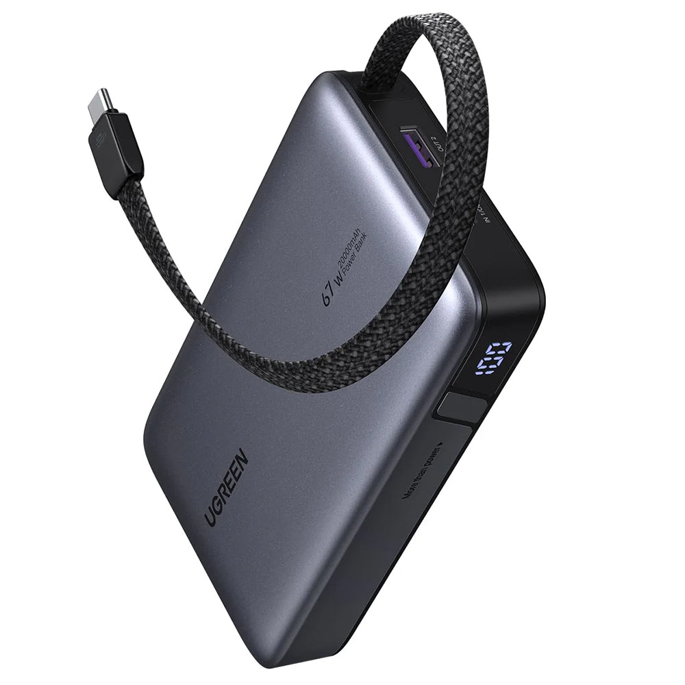 Εξωτερική Μπαταρία UGREEN PB550, 20000mAh, 67W, QC + PD, 1 x USB-A - 2 x USB-C, Γκρι