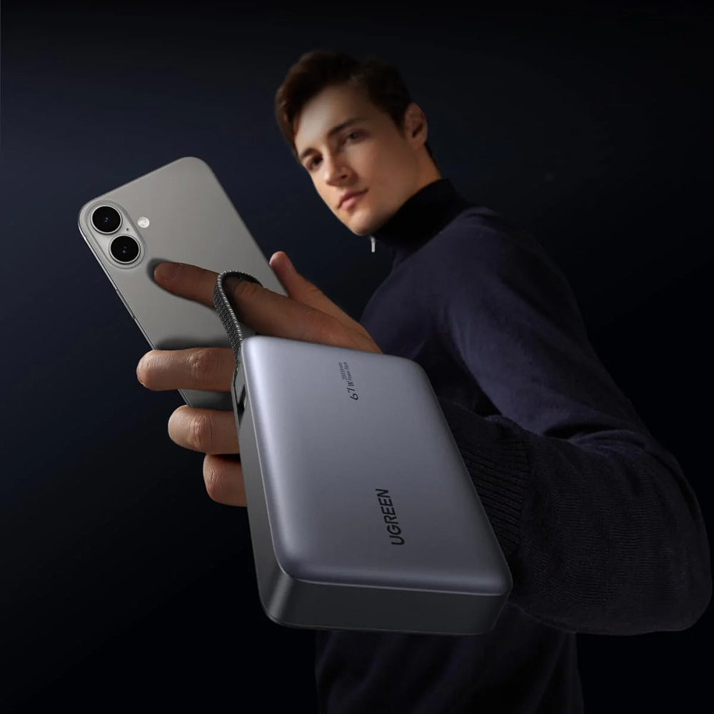 Εξωτερική Μπαταρία UGREEN PB550, 20000mAh, 67W, QC + PD, 1 x USB-A - 2 x USB-C, Γκρι