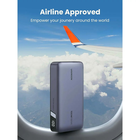 Εξωτερική Μπαταρία UGREEN PB720 Nexode, 20000mAh, 100W, QC + PD, 1 x USB-A - 2 x USB-C, Γκρι