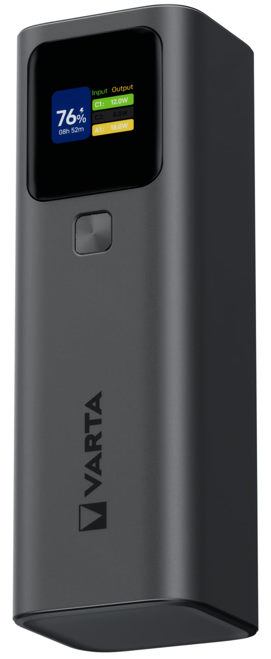 Εξωτερική Μπαταρία Varta High Speed, 27000mAh, 140W, QC + PD, 1 x USB-A - 2 x USB-C, Μαύρη