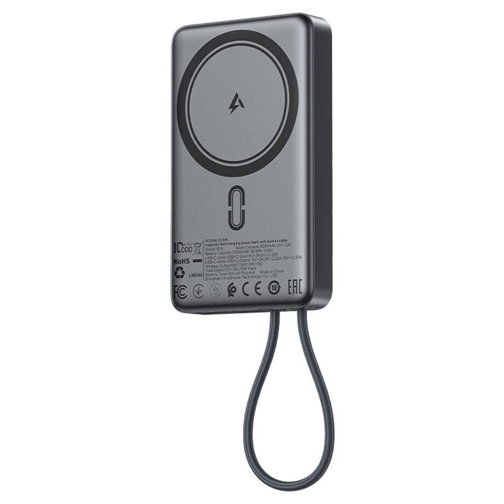 Εξωτερική Μπαταρία Wireless Acefast M18, 10000mAh, 22.5W, PD + FQI, 1 x QI - 2 x USB-C, Μαύρη