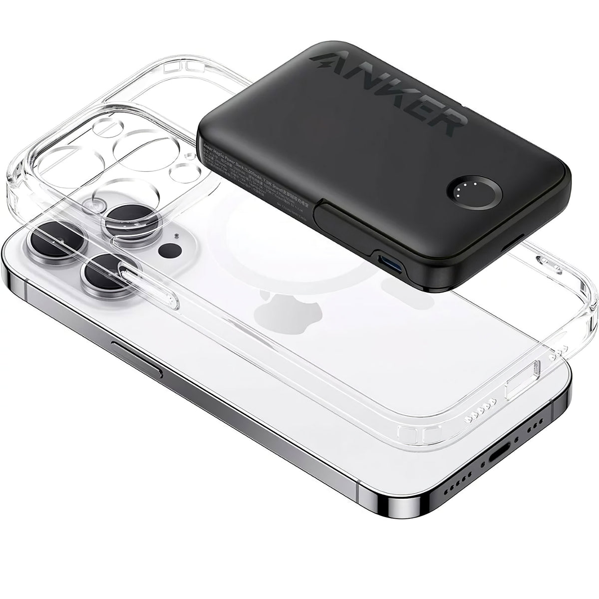 Ασύρματη εξωτερική μπαταρία Anker 322 MagGo, 5000mAh, 12W, 1 x QI - 1 x USB-C, μαύρο A1618G11