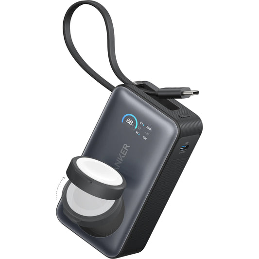 Εξωτερική Μπαταρία Ασύρματη Anker MagGo, 10000mAh, 35W, PD + QI, 1 x QI - 2 x USB-C, Μαύρη A1657H11
