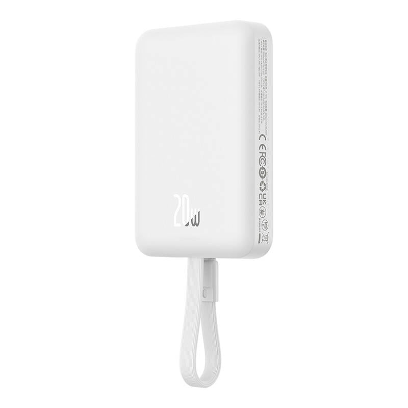Εξωτερική Μπαταρία Wireless Baseus Magnetic Mini, 10000mAh, 20W, PD + FQI, 1 x Lightning - 1 x QI - 1 x USB-C, Λευκή P10022109223-00