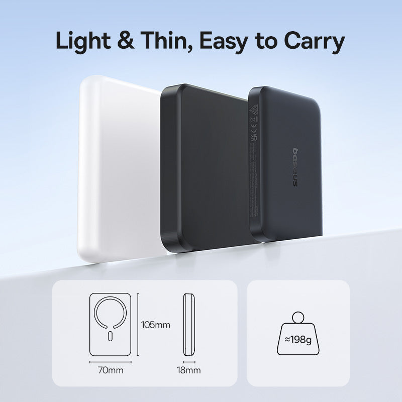 Εξωτερική Ασύρματη Μπαταρία Baseus EnerFill FM11, 10000mAh, 30W, PD + FQI, 1 x QI - 1 x USB-C, Μαύρο