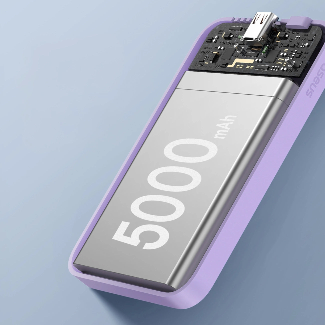 Εξωτερική Μπαταρία Wireless Baseus Magnetic Mini, 5000mAh, 20W, PD + FQI, 1 x QI - 1 x USB-C, Μωβ P10022107513