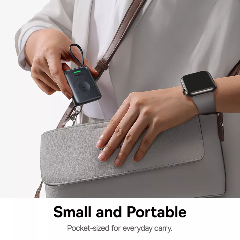 Εξωτερική Ασύρματη Μπαταρία Baseus EnerFill FW11 για Apple Watch Series, 1640mAh, 5W, 1 x QI, Μαύρο E0205301