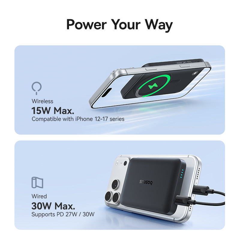 Εξωτερική Ασύρματη Μπαταρία Baseus EnerFill FM11, 10000mAh, 30W, PD + FQI, 1 x QI - 1 x USB-C, Μαύρο