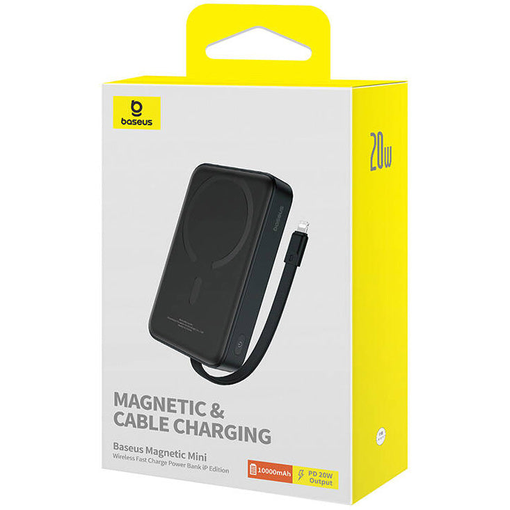 Εξωτερική Μπαταρία Wireless Baseus Magnetic Mini, 10000mAh, 20W, PD + FQI, 1 x Lightning - 1 x QI - 1 x USB-C, Μαύρη P10022109113-00