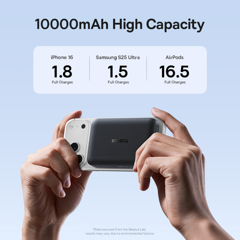 Εξωτερική Ασύρματη Μπαταρία Baseus EnerFill FM11, 10000mAh, 30W, PD + FQI, 1 x QI - 1 x USB-C, Μαύρο