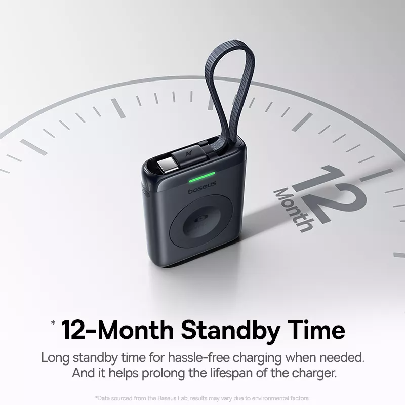 Εξωτερική Ασύρματη Μπαταρία Baseus EnerFill FW11 για Apple Watch Series, 1640mAh, 5W, 1 x QI, Μαύρο E0205301