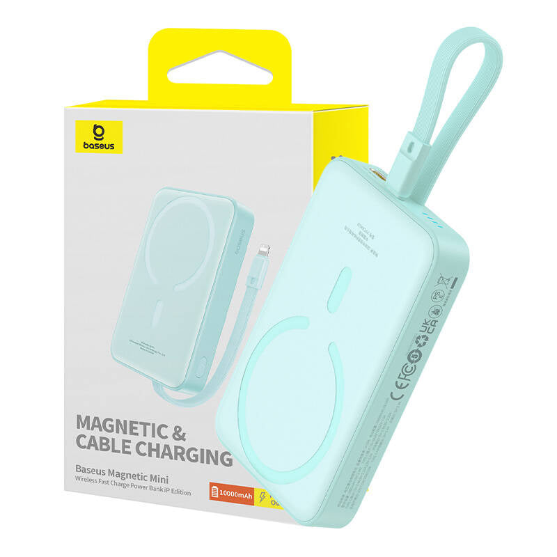 Εξωτερική Μπαταρία Wireless Baseus Magnetic Mini, 10000mAh, 20W, PD + FQI, 1 x Lightning - 1 x QI - 1 x USB-C, Πράσινο P10022109333-00