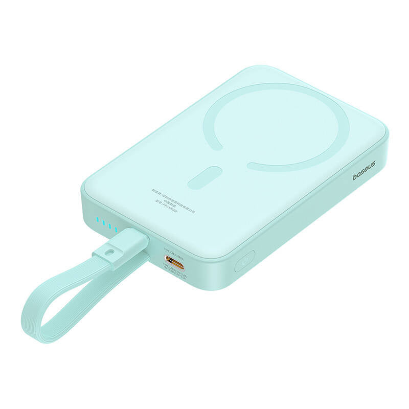 Εξωτερική Μπαταρία Wireless Baseus Magnetic Mini, 10000mAh, 20W, PD + FQI, 1 x Lightning - 1 x QI - 1 x USB-C, Πράσινο P10022109333-00