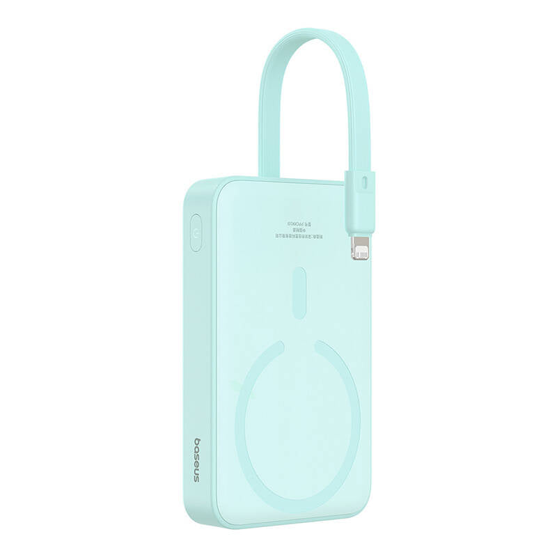 Εξωτερική Μπαταρία Wireless Baseus Magnetic Mini, 10000mAh, 20W, PD + FQI, 1 x Lightning - 1 x QI - 1 x USB-C, Πράσινο P10022109333-00