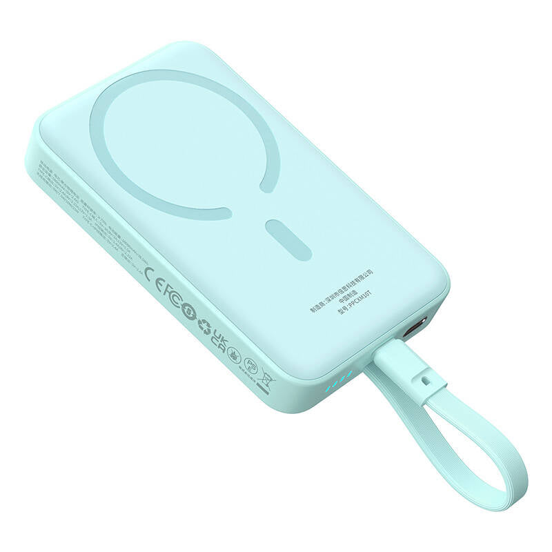Εξωτερική Μπαταρία Wireless Baseus Magnetic Mini, 10000mAh, 30W, PD + FQI, 1 x Lightning - 1 x QI - 1 x USB-C, Μπλε P1002210B333-00