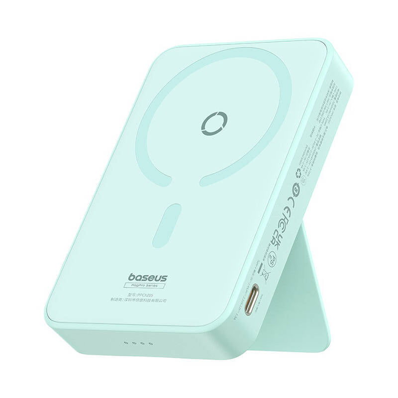 Εξωτερική Μπαταρία Wireless Baseus MagPro PPCXZ05, 5000mAh, 20W, PD + FQI, 1 x QI - 1 x USB-C, Πράσινο P10064101333-00
