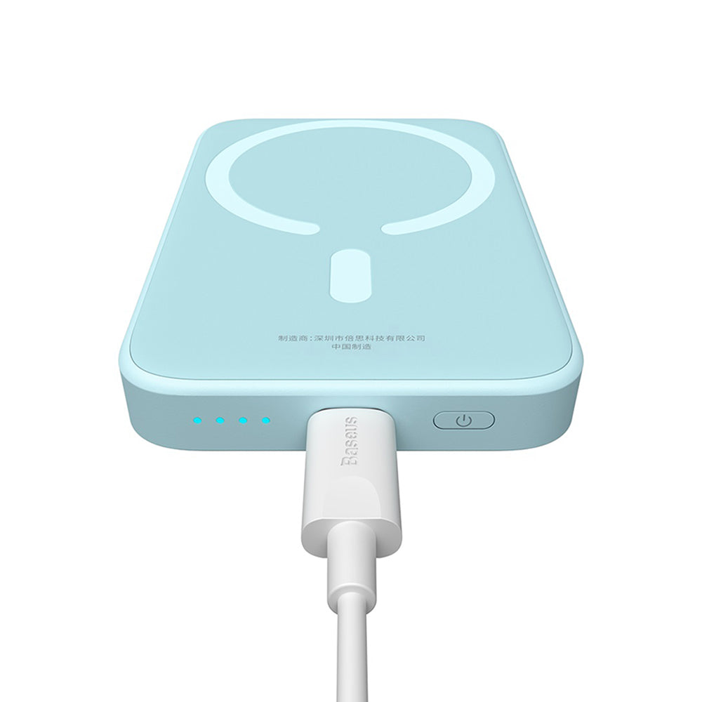 Εξωτερική Μπαταρία Wireless Baseus Mini Air, 6000mAh, 20W, PD + FQI, 1 x QI - 1 x USB-C, Μπλε P10059002313-00