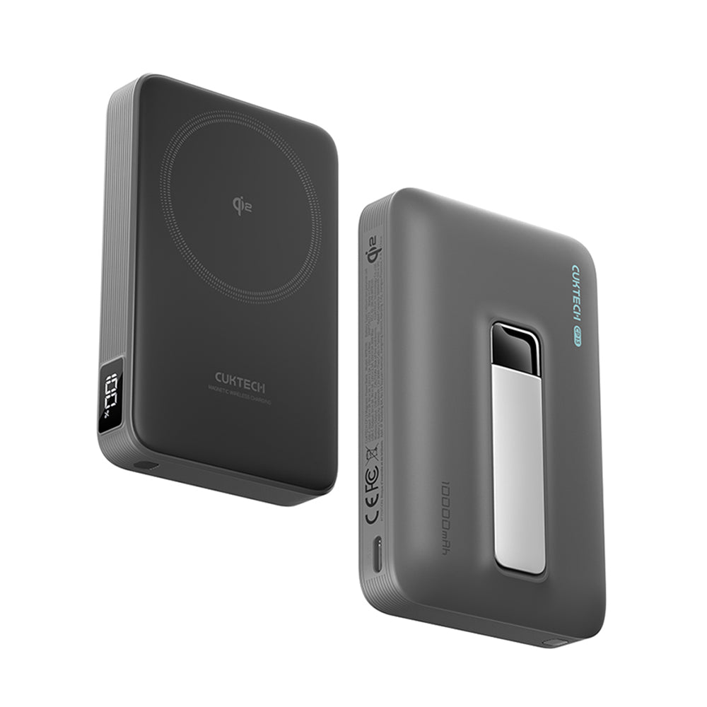 Εξωτερική Ασύρματη Μπαταρία Cuktech WPB100, 10000mAh, 30W, PD + FQI, 1 x QI - 1 x USB-C, Γκρι CUWPB100GLBK
