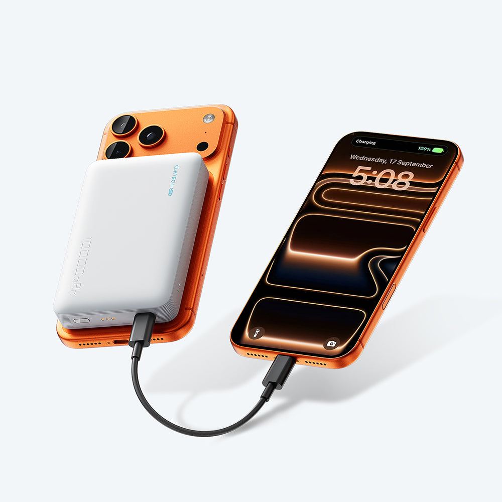 Ασύρματη Εξωτερική Μπαταρία Cuktech WPB100N, 10000mAh, 20W, PD + FQI, 1 x QI - 1 x USB-C, Λευκή CKWPB100NGLGR