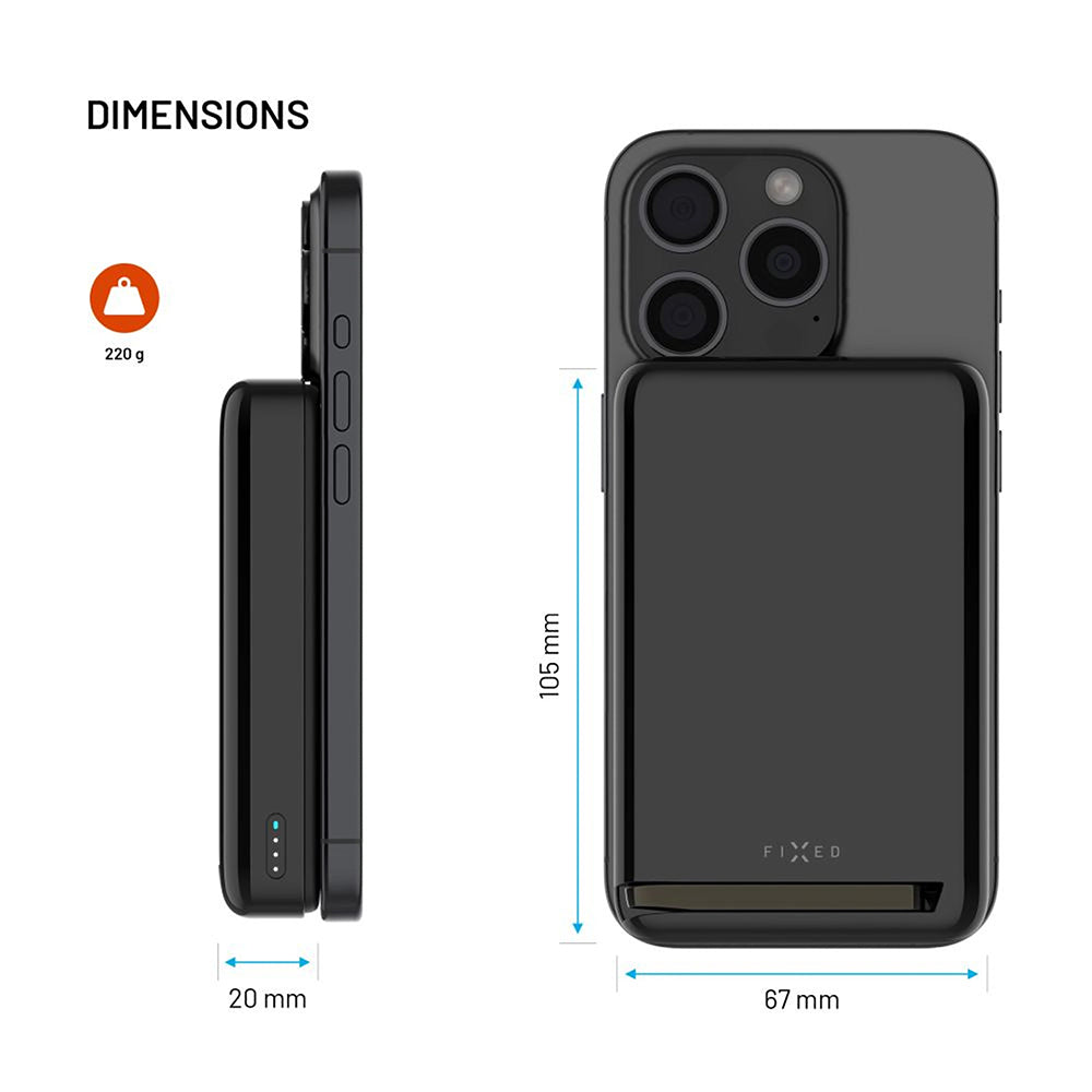 Εξωτερική Μπαταρία Wireless Fixed MagZen 10 Pro, 10000mAh, 30W, PD + FQI, 1 x QI - 1 x USB-C, Μαύρη