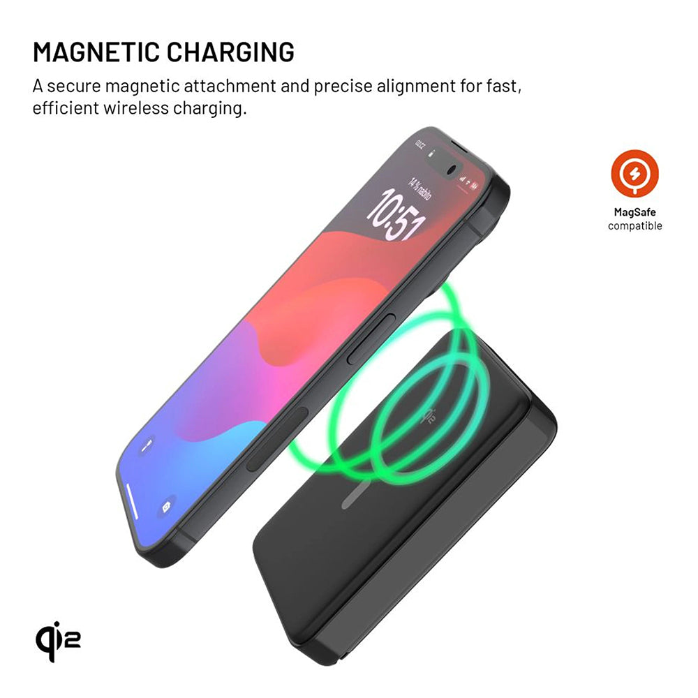 Εξωτερική Μπαταρία Wireless Fixed MagZen 10 Pro, 10000mAh, 30W, PD + FQI, 1 x QI - 1 x USB-C, Μαύρη