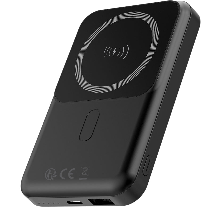 Ασύρματη εξωτερική μπαταρία Forever MATB-100, 10000mAh, 22,5W, QC + PD + FQI, 1 x QI - 1 x USB-A - 1 x USB-C, Μαύρο