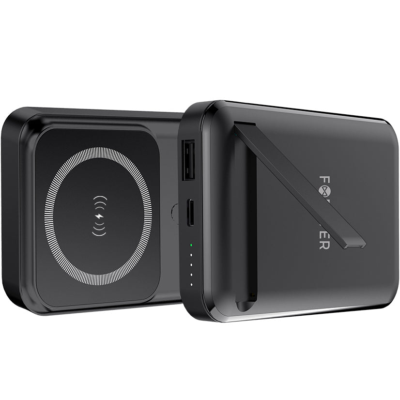 Ασύρματη εξωτερική μπαταρία Forever MATB-100, 10000mAh, 22,5W, QC + PD + FQI, 1 x QI - 1 x USB-A - 1 x USB-C, Μαύρο