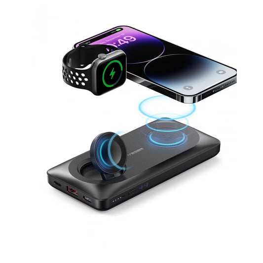 Εξωτερική Μπαταρία Wireless Veger MagMulti W1156, 10000mAh, 22.5W, QC + PD + FQI, 2 x QI - 1 x USB-A - 1 x USB-C, Μαύρη