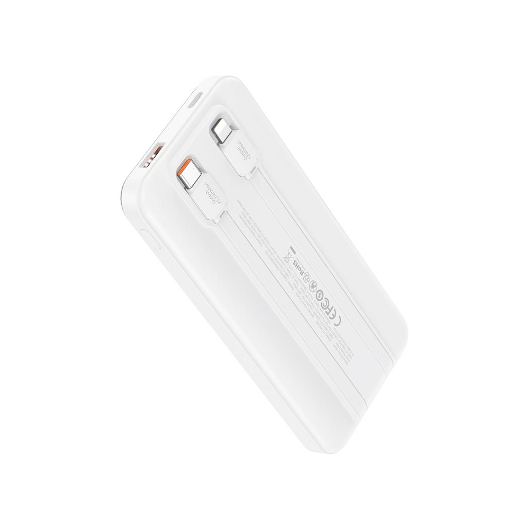 Εξωτερική Μπαταρία XO Design PR248, 10000mAh, 22.5W, QC + PD, 1 x Lightning - 1 x USB-A - 2 x USB-C, Λευκή