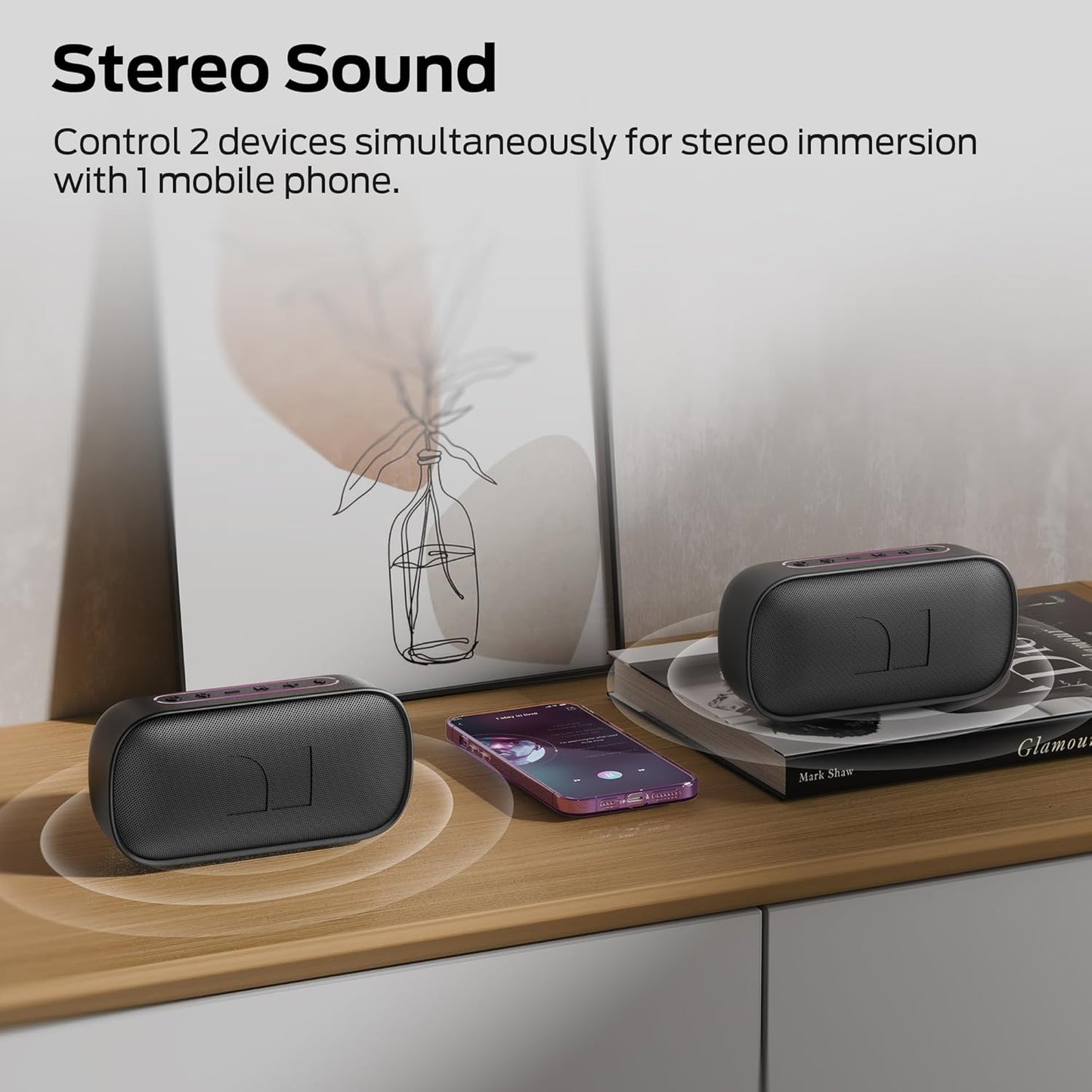 Φορητό Ηχείο Bluetooth Monster S150, 14W, TWS, RGB, Αδιάβροχο, Μαύρο