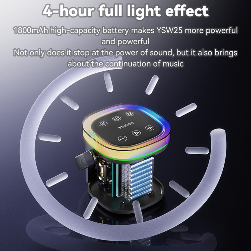 Φορητό Ηχείο Bluetooth Yesido YSW25, 5W, RGB, Μαύρο