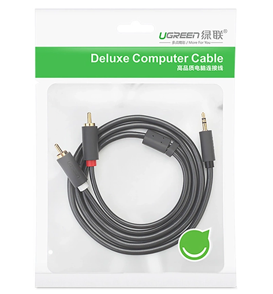 Καλώδιο Ήχου 3.5mm - 2 x RCA UGREEN AV102, 2m, Μαύρο