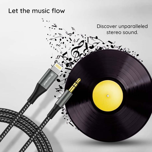 Καλώδιο Ήχου Lightning - 3.5mm Techsuit AC17 NexaSound, 1m, Γκρι