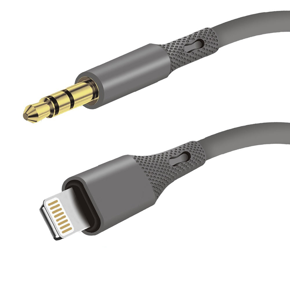 Καλώδιο Ήχου Lightning - 3.5mm Techsuit AC5 SoundFlex, 1m, Γκρι