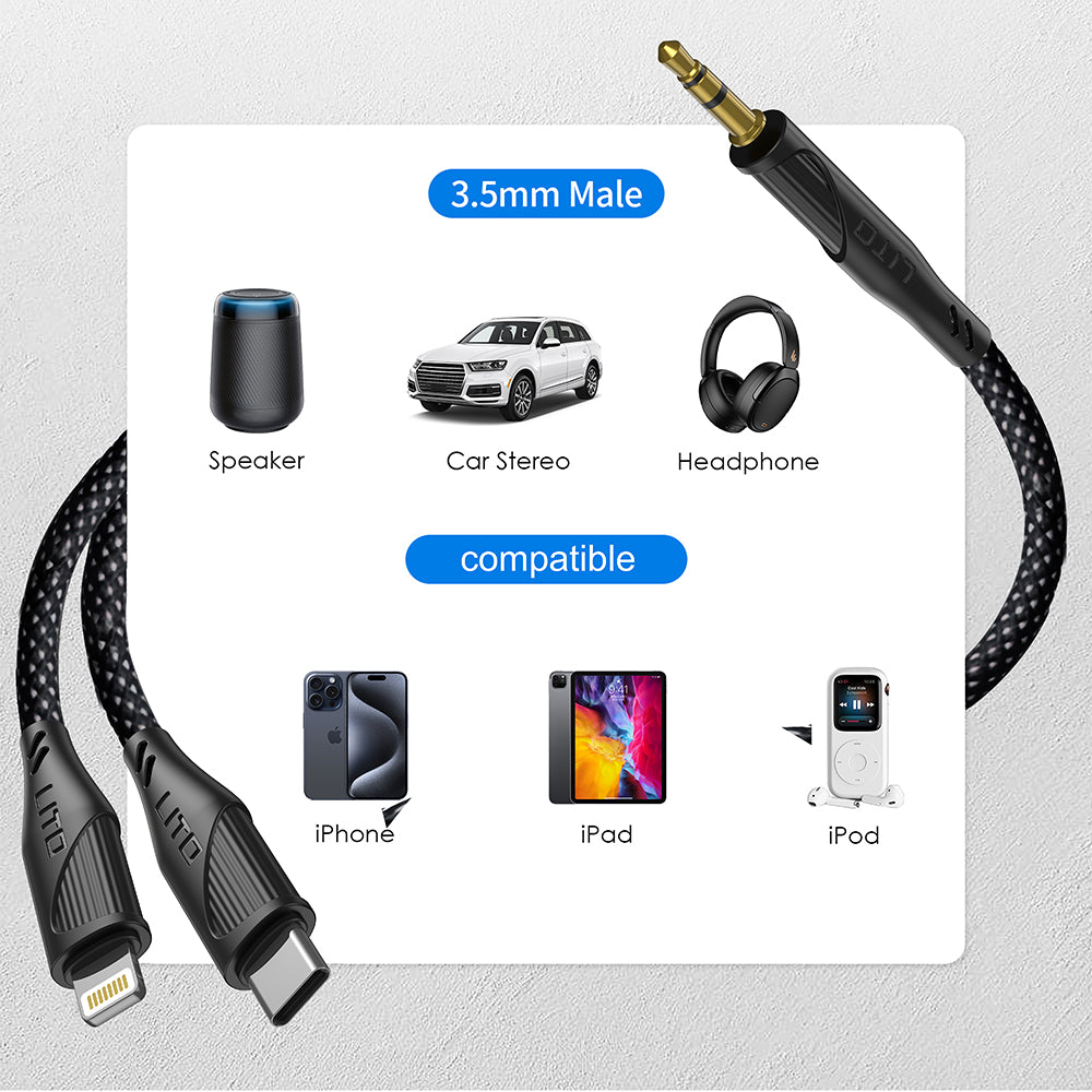 Καλώδιο Ήχου USB-C - 3.5mm Lito LA02, 1m, Μαύρο