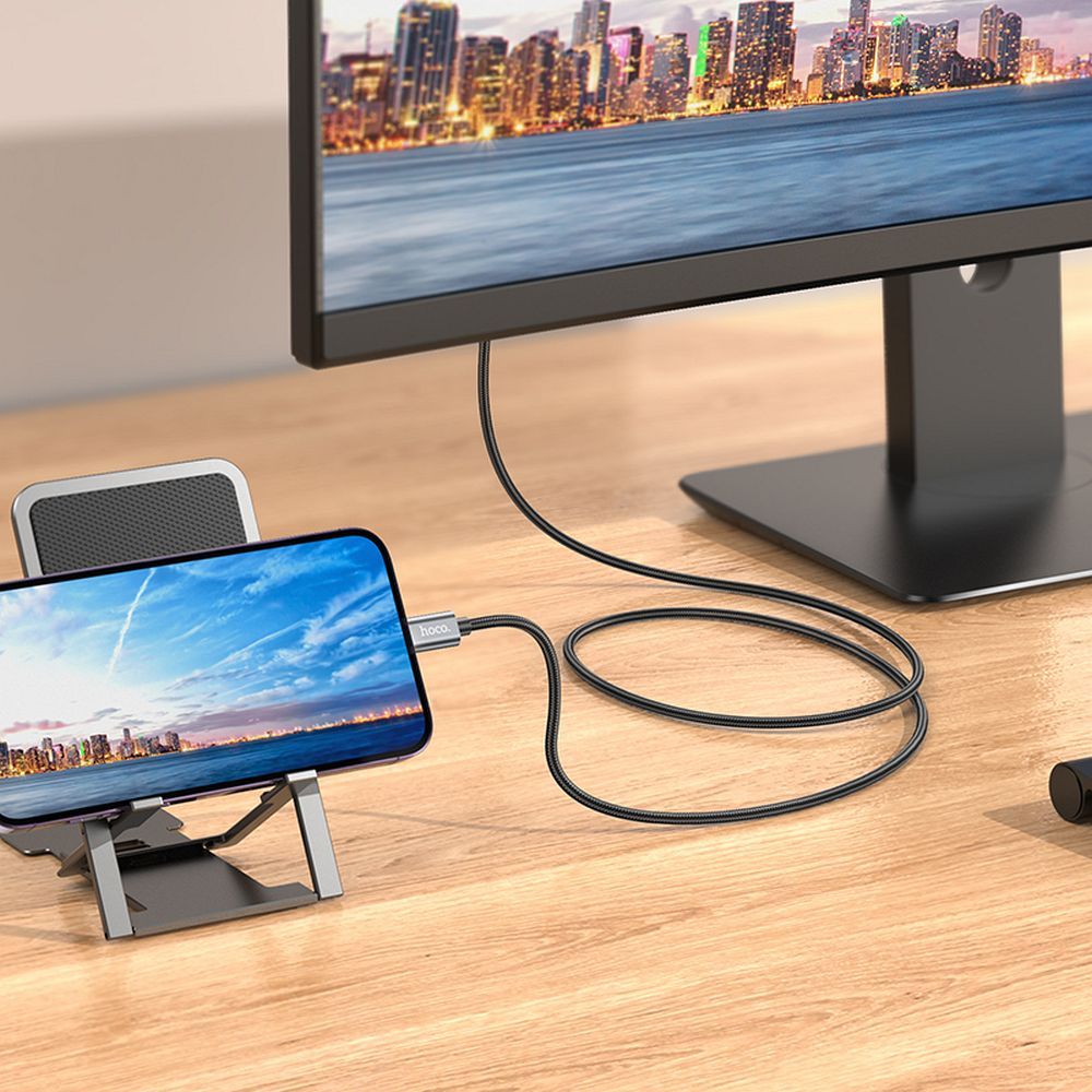 Καλώδιο Ήχου και Βίντεο Lightning - HDMI HOCO UA27, 2m, Γκρι