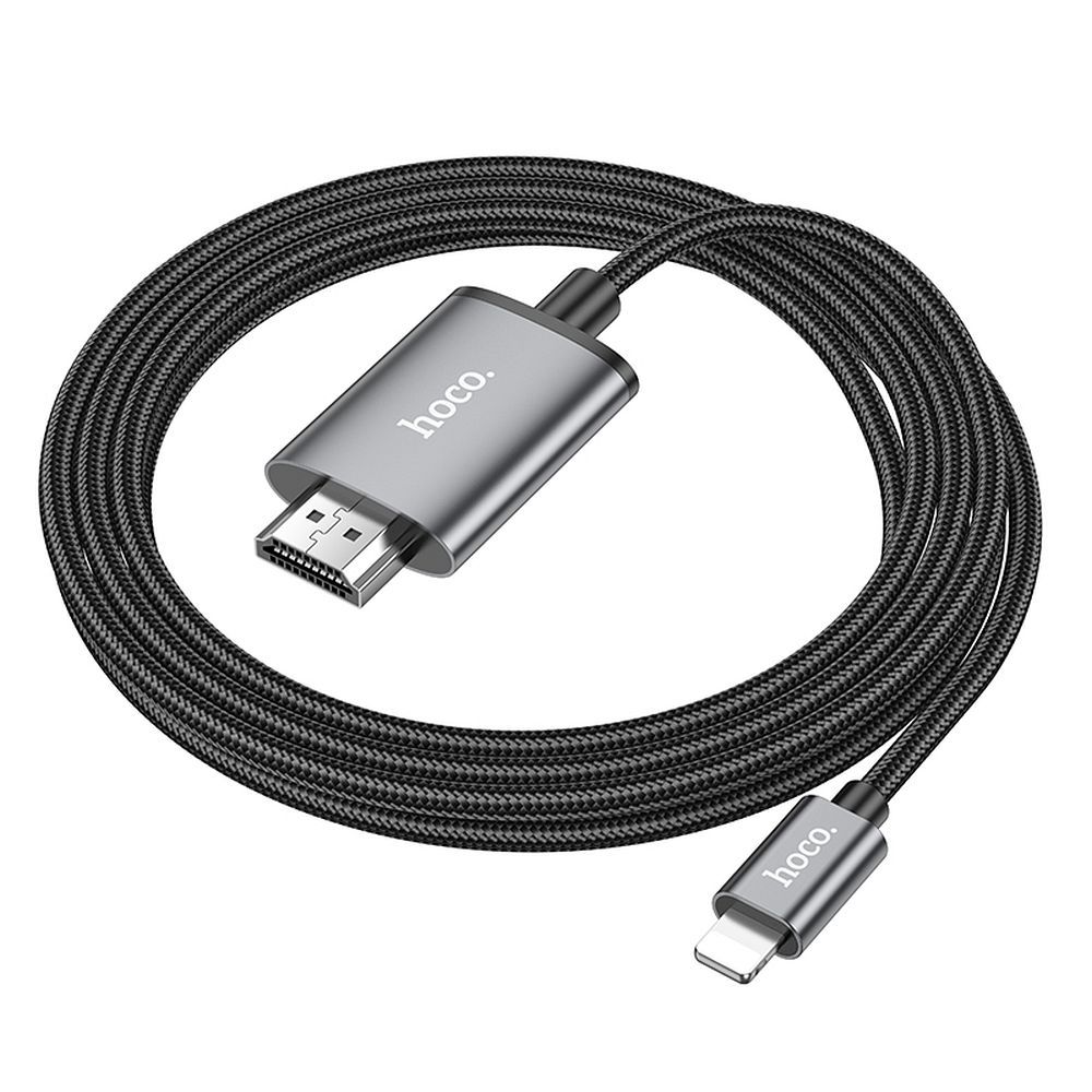 Καλώδιο Ήχου και Βίντεο Lightning - HDMI HOCO UA27, 2m, Γκρι