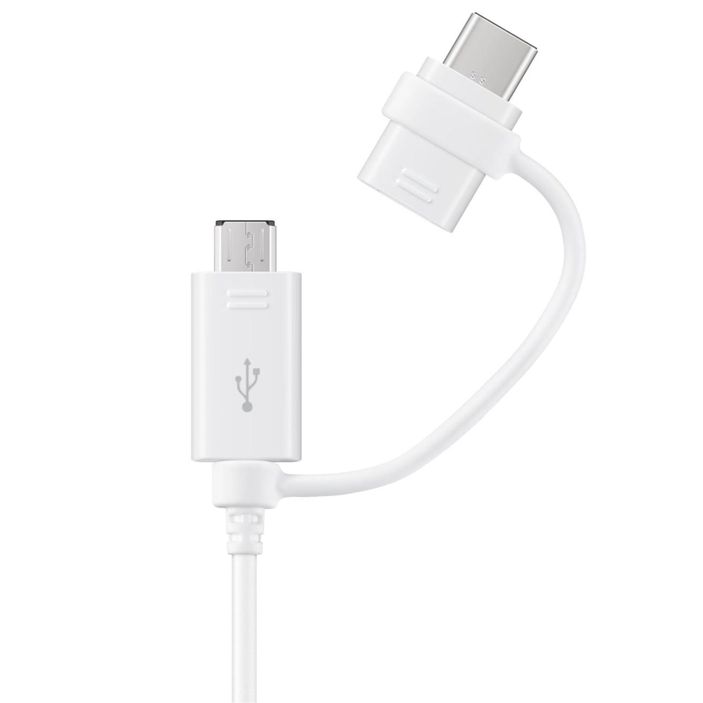 Καλώδιο Δεδομένων και Φόρτισης USB-A - USB-C / microUSB Samsung Combo 2in1, 18W, 1.5m, Λευκό EP-DG930DWEGWW