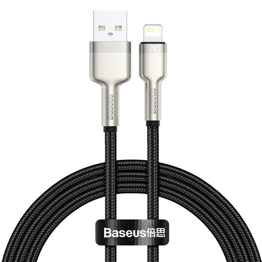 Καλώδιο δεδομένων και φόρτισης USB-A - Lightning Baseus Cafule Metal Series, 18W, 1m, μαύρο CALJK-A01