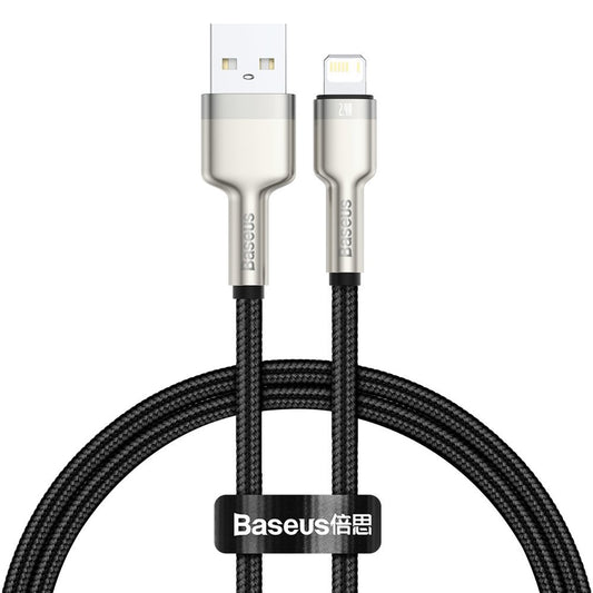 Καλώδιο δεδομένων και φόρτισης USB-A - Lightning Baseus Cafule Metal Series, 18W, 0.25m, Μαύρο CALJK-01