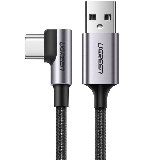 Data and Charging Cable USB-A - USB-C UGREEN US284 Angled, 60W, 2m, Grey