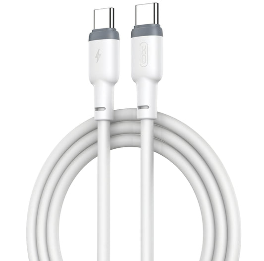 Καλώδιο δεδομένων και φόρτισης USB-C - USB-C XO Design NB208B, 60W, 1m, λευκό